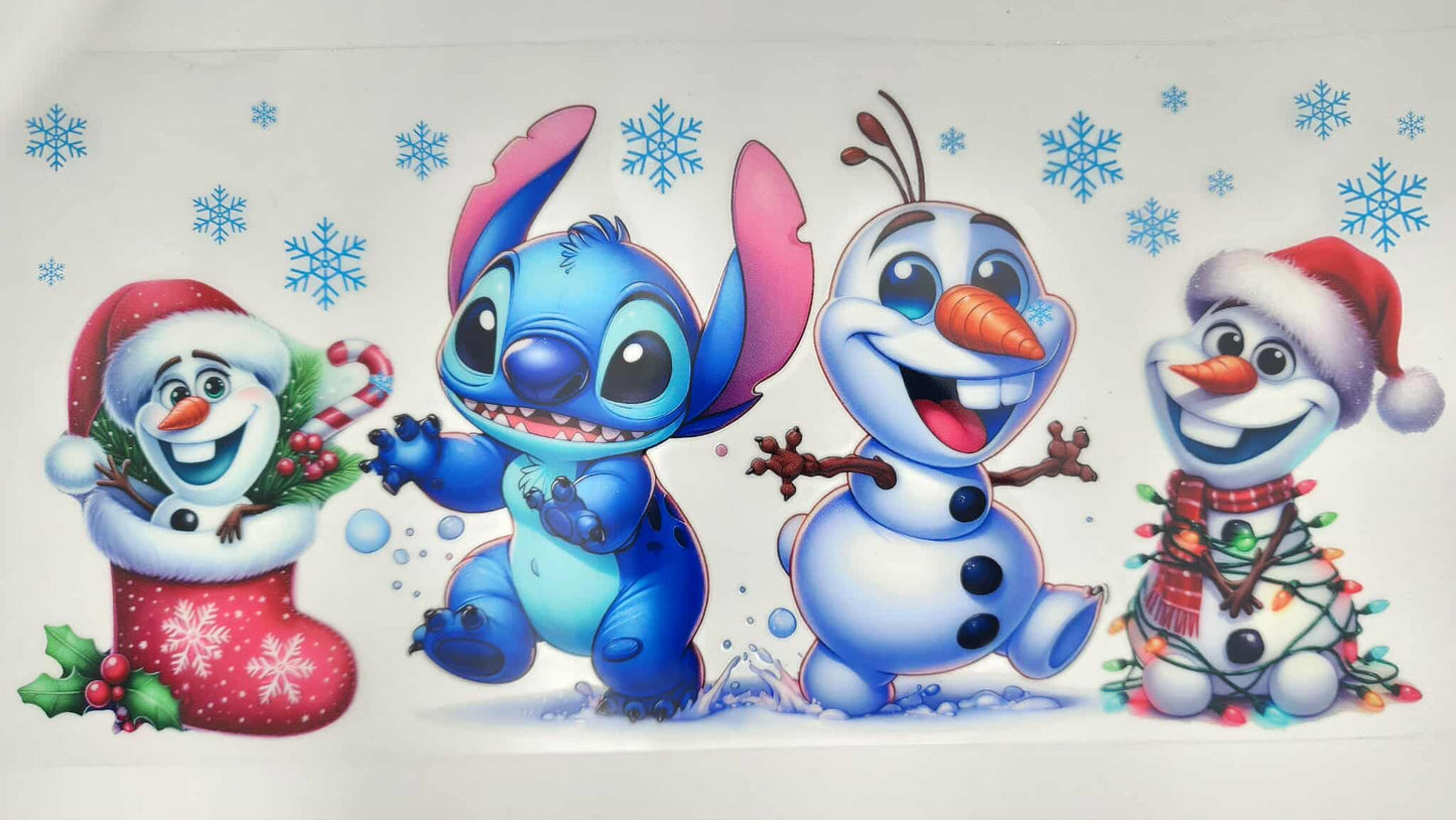 Stitch and Olaf Christmas Design Wrap