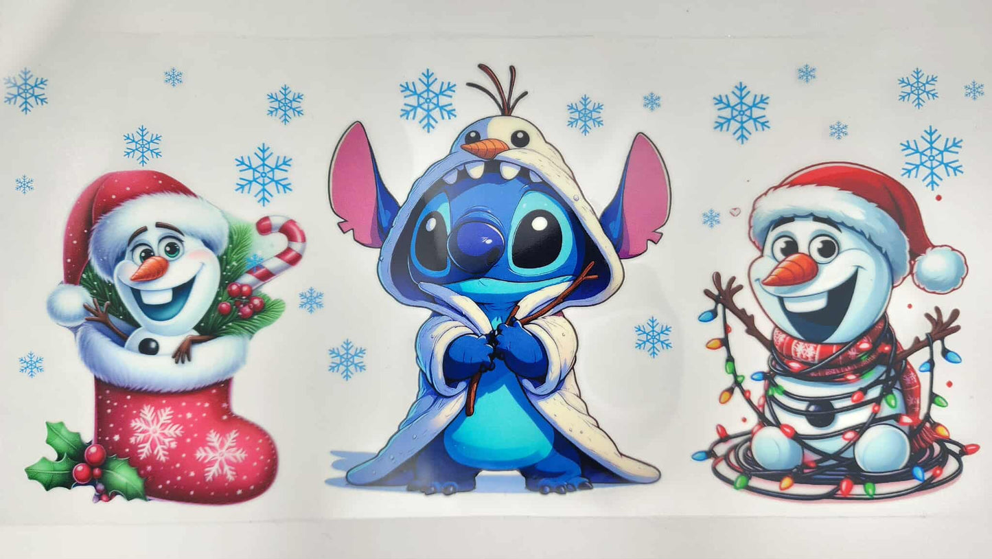 Stitch and Olaf Christmas Design Wrap