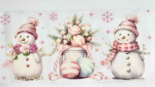 Soft Pink Snowman