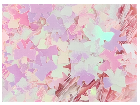 Bow - Pink & White Opal